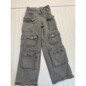 RISE Supply Co Cargo Pants Women’s Small Gray Y2K Streetwear